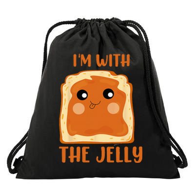 Peanut Butter And Jelly Cute Couple Im With The Jelly Drawstring Bag