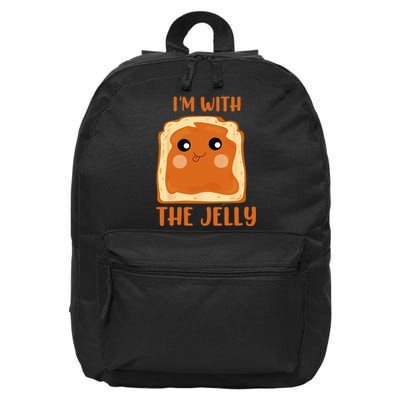 Peanut Butter And Jelly Cute Couple Im With The Jelly 16 in Basic Backpack