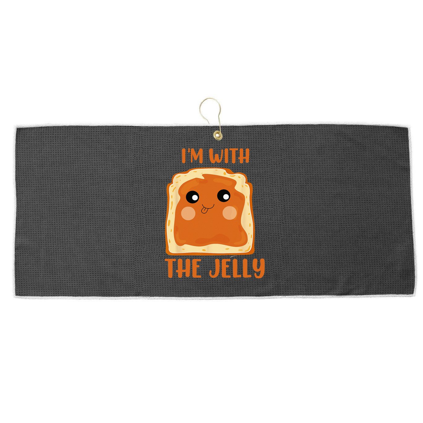Peanut Butter And Jelly Cute Couple Im With The Jelly Large Microfiber Waffle Golf Towel