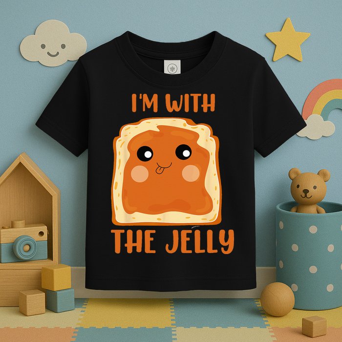 Peanut Butter And Jelly Cute Couple Im With The Jelly Toddler T-Shirt