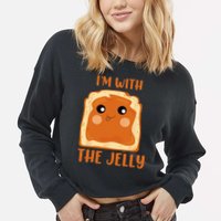 Peanut Butter And Jelly Cute Couple Im With The Jelly Cropped Pullover Crew