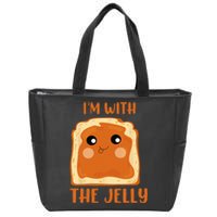 Peanut Butter And Jelly Cute Couple Im With The Jelly Zip Tote Bag