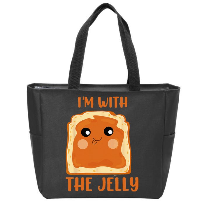 Peanut Butter And Jelly Cute Couple Im With The Jelly Zip Tote Bag