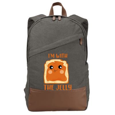 Peanut Butter And Jelly Cute Couple Im With The Jelly Cotton Canvas Backpack