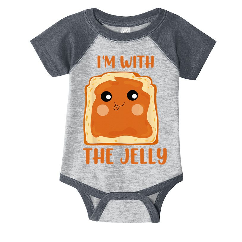Peanut Butter And Jelly Cute Couple Im With The Jelly Infant Baby Jersey Bodysuit