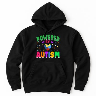 Powered By Autism Awareness Month Autism - Autism Funny Gift Hoodie