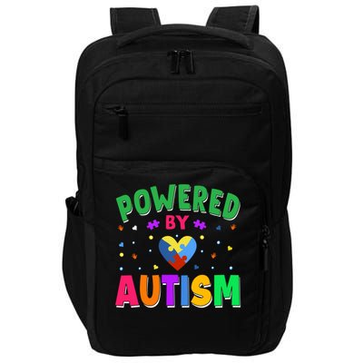 Powered By Autism Awareness Month Autism - Autism Funny Gift Impact Tech Backpack