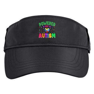 Powered By Autism Awareness Month Autism - Autism Funny Gift Adult Drive Performance Visor