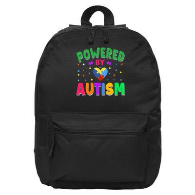 Powered By Autism Awareness Month Autism - Autism Funny Gift 16 in Basic Backpack