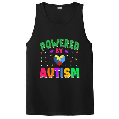 Powered By Autism Awareness Month Autism - Autism Funny Gift PosiCharge Competitor Tank