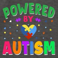 Powered By Autism Awareness Month Autism - Autism Funny Gift Vector Backpack