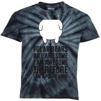 Polar Bears Are Awesome. I'm Awesome I'm A Polar Bear Kids Tie-Dye T-Shirt