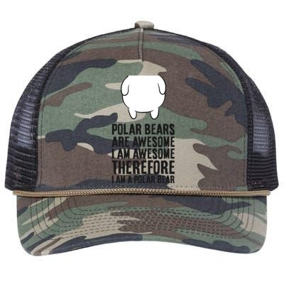 Polar Bears Are Awesome. I'm Awesome I'm A Polar Bear Retro Rope Trucker Hat Cap