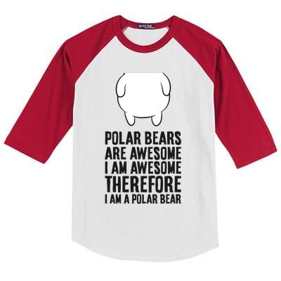 Polar Bears Are Awesome. I'm Awesome I'm A Polar Bear Kids Colorblock Raglan Jersey