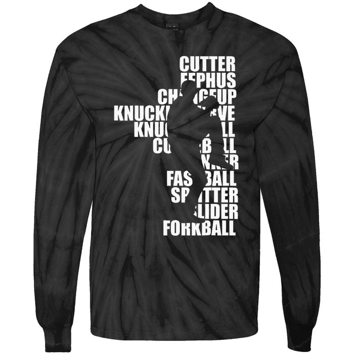 Pitcher Baseball Apparel Baseball Tie-Dye Long Sleeve Shirt