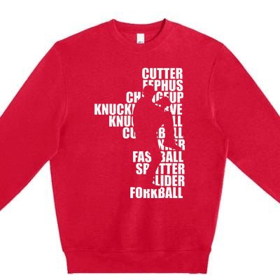 Pitcher Baseball Apparel Baseball Premium Crewneck Sweatshirt