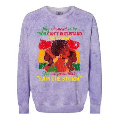 Proud Black African American Ladies Black History Month Colorblast Crewneck Sweatshirt