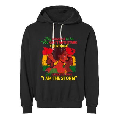 Proud Black African American Ladies Black History Month Garment-Dyed Fleece Hoodie