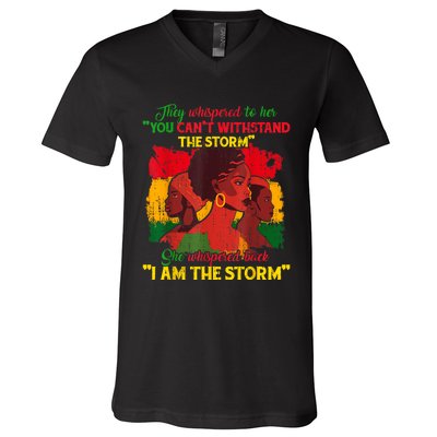 Proud Black African American Ladies Black History Month V-Neck T-Shirt