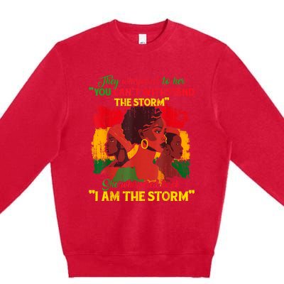 Proud Black African American Ladies Black History Month Premium Crewneck Sweatshirt