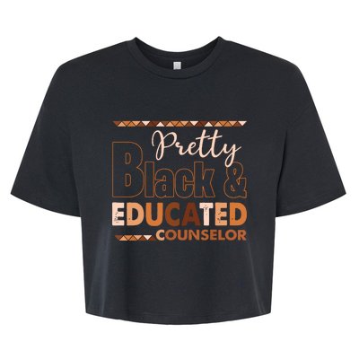 Pretty Black And Educated Counselor Black History Month Bella+Canvas Jersey Crop Tee