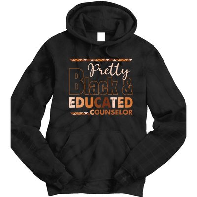 Pretty Black And Educated Counselor Black History Month Tie Dye Hoodie