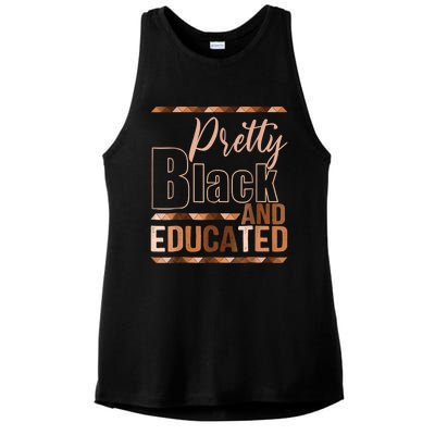 Pretty Black And Educated Black Month History African Pride Ladies PosiCharge Tri-Blend Wicking Tank