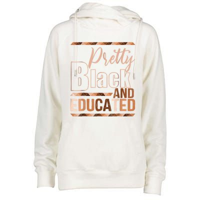 Pretty Black And Educated Black Month History African Pride Womens Funnel Neck Pullover Hood