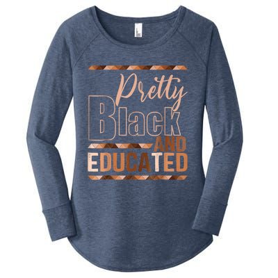 Pretty Black And Educated Black Month History African Pride Women's Perfect Tri Tunic Long Sleeve Shirt