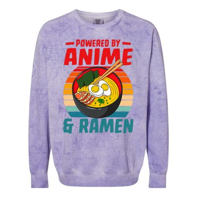 Powered By Anime & Ra Love Noodles  Colorblast Crewneck Sweatshirt