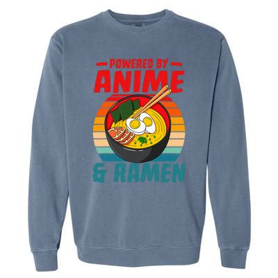 Powered By Anime & Ra Love Noodles  Garment-Dyed Sweatshirt