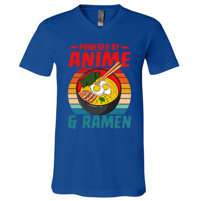 Powered By Anime & Ra Love Noodles  V-Neck T-Shirt