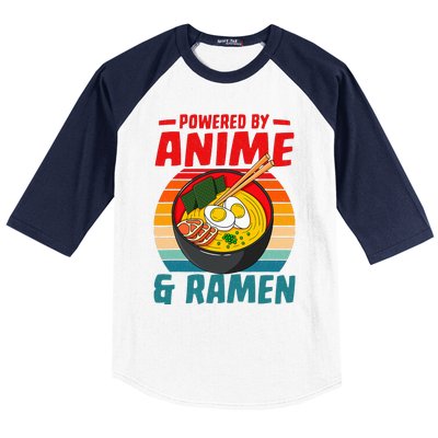 Powered By Anime & Ra Love Noodles  Baseball Sleeve Shirt