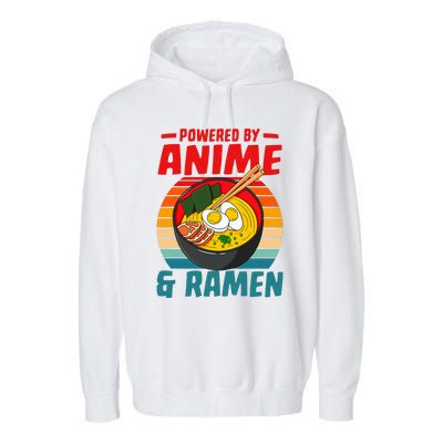 Powered By Anime & Ra Love Noodles  Garment-Dyed Fleece Hoodie