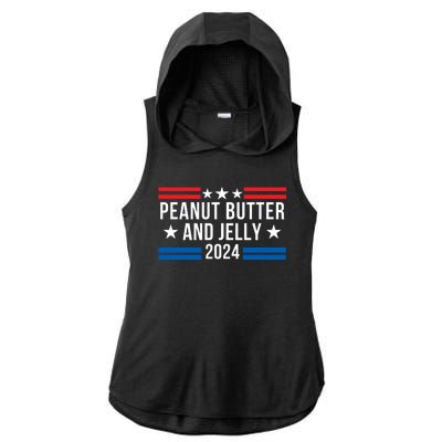 Peanut Butter And Jelly 2024 Funny Foodie Pbj Lover Funny Politics Pbj Sandwich Ladies PosiCharge Tri-Blend Wicking Draft Hoodie Tank