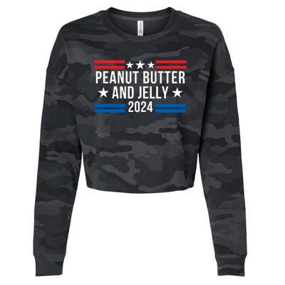 Peanut Butter And Jelly 2024 Funny Foodie Pbj Lover Funny Politics Pbj Sandwich Cropped Pullover Crew