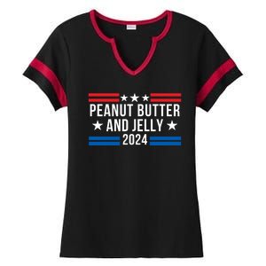 Peanut Butter And Jelly 2024 Funny Foodie Pbj Lover Funny Politics Pbj Sandwich Ladies Halftime Notch Neck Tee