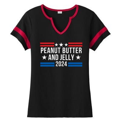 Peanut Butter And Jelly 2024 Funny Foodie Pbj Lover Funny Politics Pbj Sandwich Ladies Halftime Notch Neck Tee