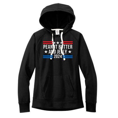 Peanut Butter And Jelly 2024 Funny Foodie Pbj Lover Funny Politics Pbj Sandwich Women's Fleece Hoodie