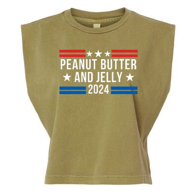 Peanut Butter And Jelly 2024 Funny Foodie Pbj Lover Funny Politics Pbj Sandwich Garment-Dyed Women's Muscle Tee