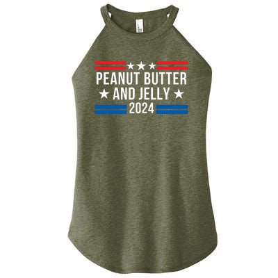 Peanut Butter And Jelly 2024 Funny Foodie Pbj Lover Funny Politics Pbj Sandwich Women's Perfect Tri Rocker Tank