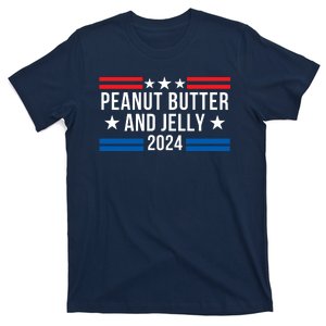 Peanut Butter And Jelly 2024 Funny Foodie Pbj Lover Funny Politics Pbj Sandwich T-Shirt