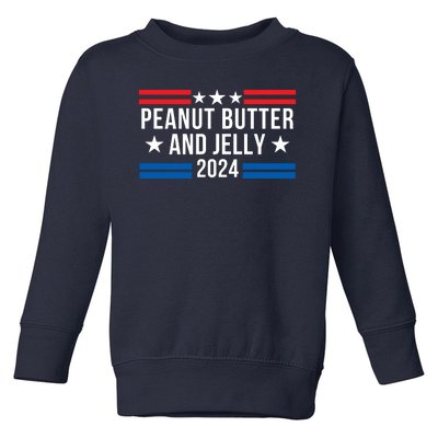 Peanut Butter And Jelly 2024 Funny Foodie Pbj Lover Funny Politics Pbj Sandwich Toddler Sweatshirt