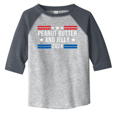 Peanut Butter And Jelly 2024 Funny Foodie Pbj Lover Funny Politics Pbj Sandwich Toddler Fine Jersey T-Shirt