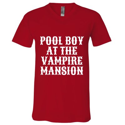 Pool Boy At The Vampire Mansion V-Neck T-Shirt