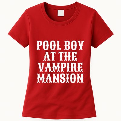 Pool Boy At The Vampire Mansion Womens T-Shirt