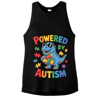 Powered By Autism For Autism Awareness Ladies PosiCharge Tri-Blend Wicking Tank