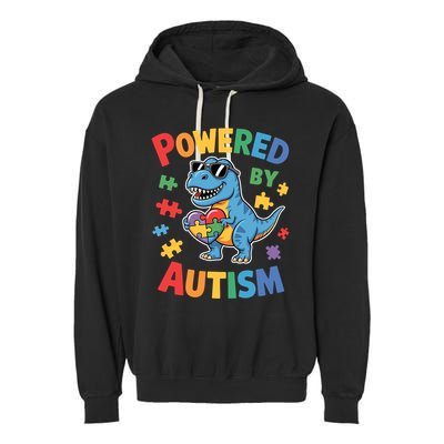Powered By Autism For Autism Awareness Garment-Dyed Fleece Hoodie