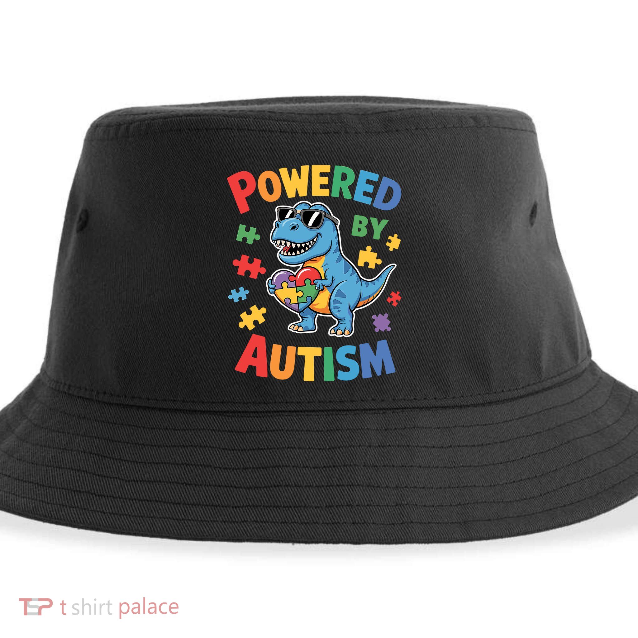 Powered By Autism For Autism Awareness Sustainable Bucket Hat