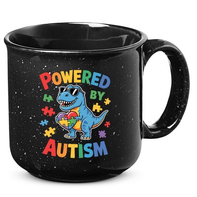 Powered By Autism For Autism Awareness 15oz Campfire Ceramic Mug